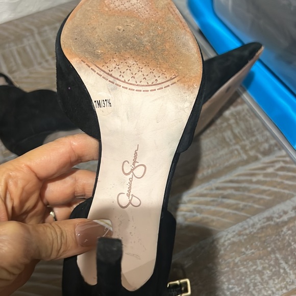 👟👠Jessica Simpson high heels black  shoes size 7M used sign of wearing out - Picture 14 of 15